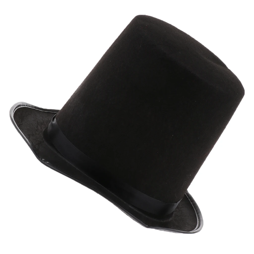 Fun Plain Felt Satin Hat Circus Magician Cap Costume Dressing up Accessory Favor for Men Women