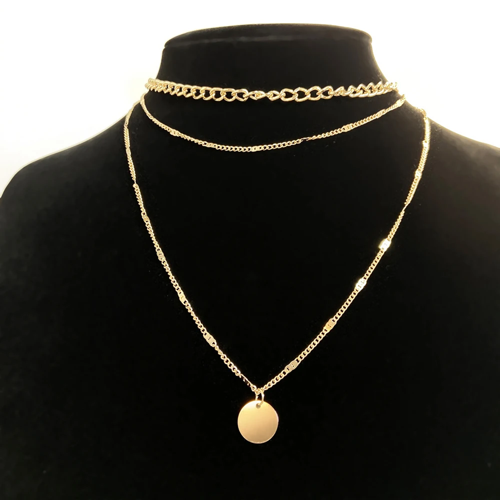 SUMENG 2021 New Fashion Vintage Necklace On Neck Gold Chain Women’s Jewelry Layered Accessories For Women Girls Pendant Gifts