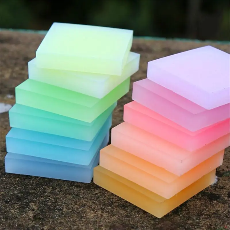 

11pcs 5 * 5 *1cm Colored Crystal Clear Jelly Rubber Carving Blocks Rubber Stamp For Scrapbooking Diy Sculpture Tool