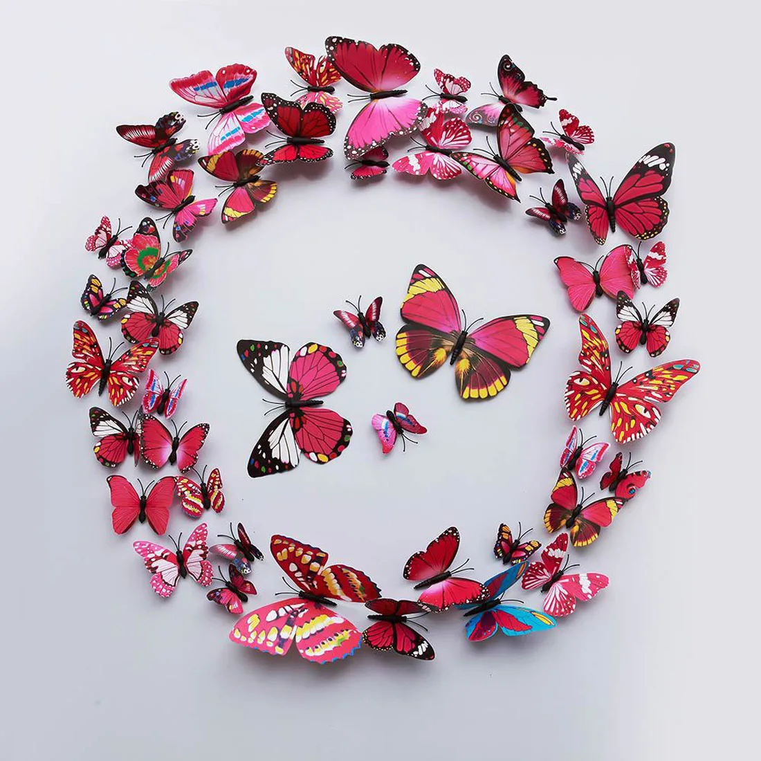 12PC Christmas Wedding Red Butterfly Party Magnetic Home Decorations 