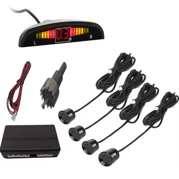 

Car Auto Parktronic LED Parking Sensor With 4 Sensors Reverse Backup Car Parking Radar Monitor Detector System Backlight Display
