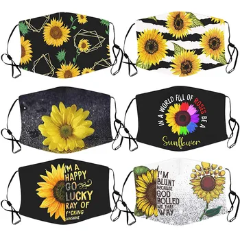 

Flower Face Mask Printed Masks Fabric Adult Faceshield Can Put PM2.5 Filters Dust Mouth Covering Washable Reusable Mouth Mask#20