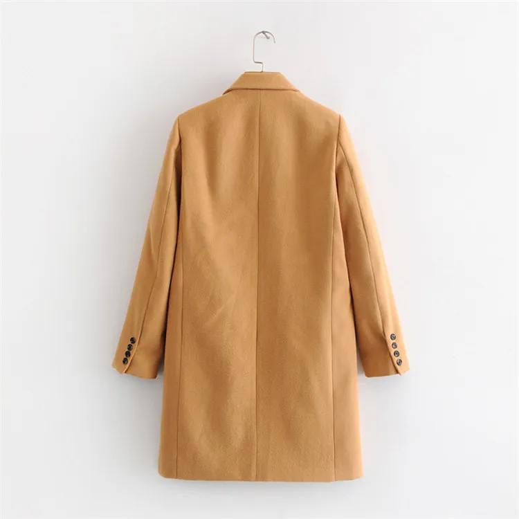 Z2018 Европа и Америка осень и зима стиль одна кнопка средней длины пальто Женская 8045/744 8045744