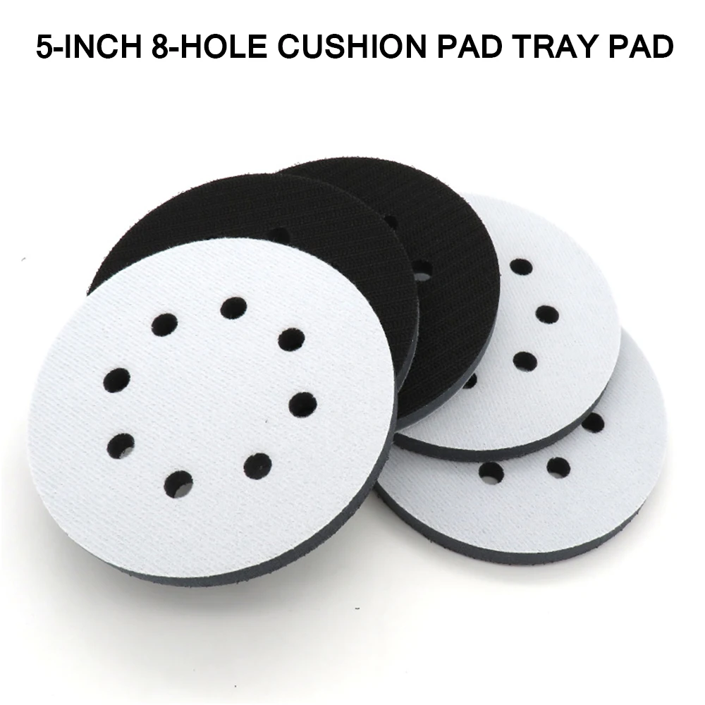 5 Inches 8-Hole Soft Sponge Interface Pad for Sanding Pads Hook&Loop Sanding Discs for Uneven Surface Polishing Power Tools