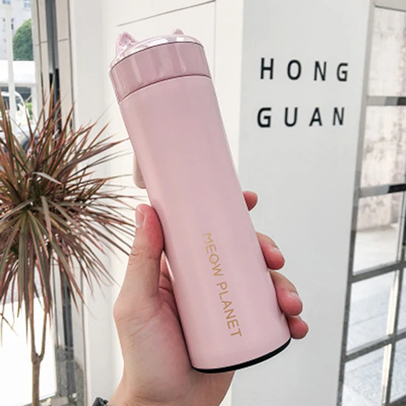 Нержавеющая сталь мультфильм кошка креативный Премиум путешествия бутылка чай кофе чашка для молока воды Студенческая спортивная портативная чашка для воды Thermomug