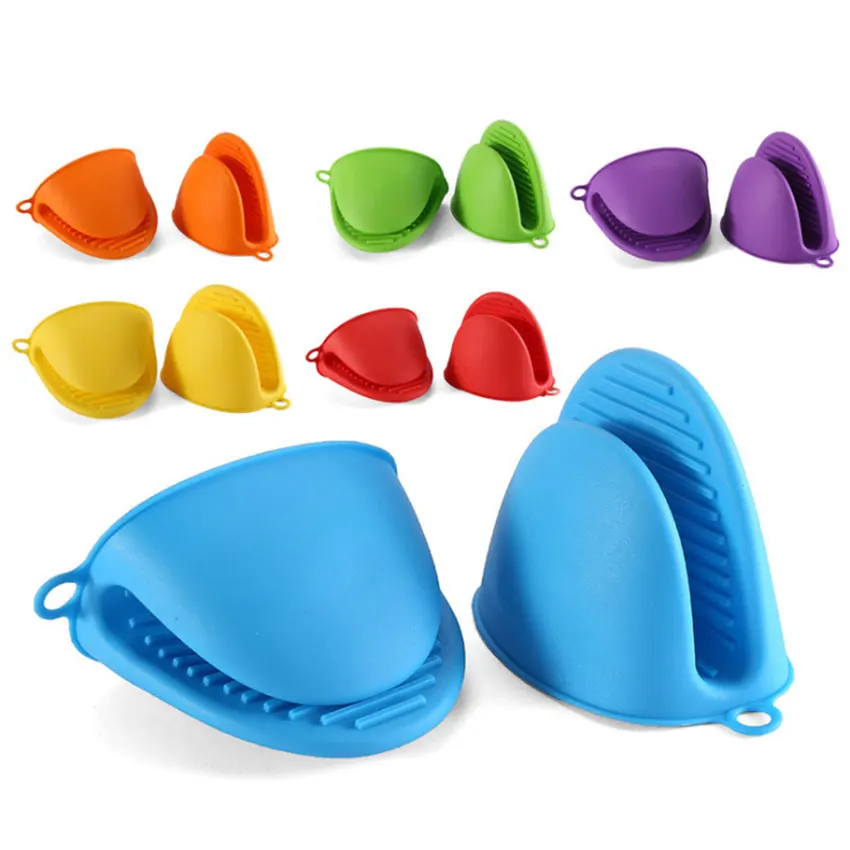1Pair Silicone Anti-scalding Oven Gloves Mitts Potholder Kitchen BBQ Gloves Tray Pot Dish Bowl Holder Oven Handschoen Hand Clip silicone oven mitts kitchen gloves silicone oven gloves