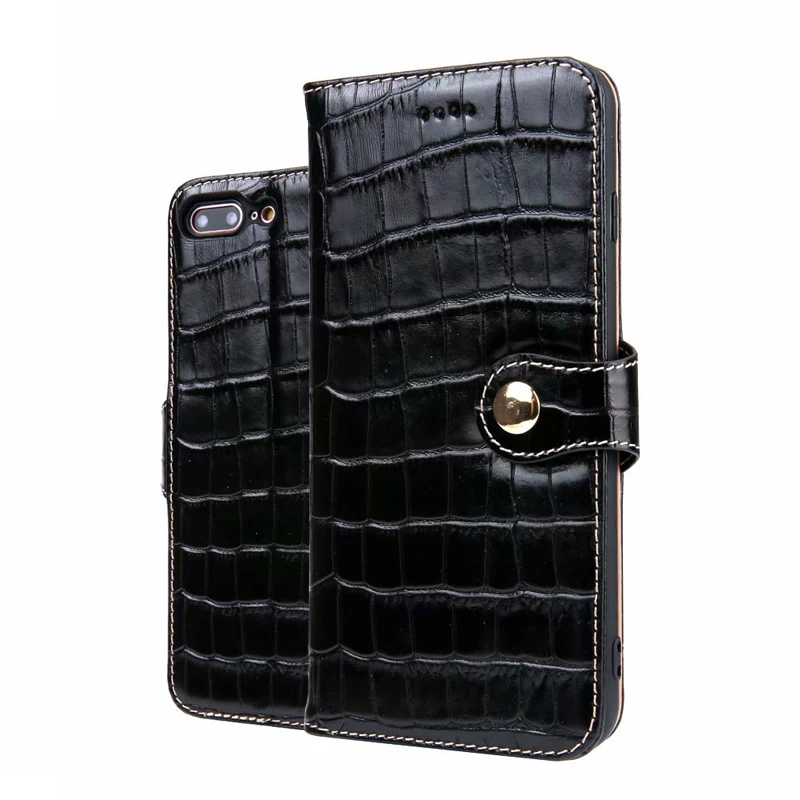 Leather Case For iPhone 7 8 Plus Crocodile Wallet style Flip Case For iPhone 7Plus 8Plus Card Holder Fran-15k Phone Cases&bag