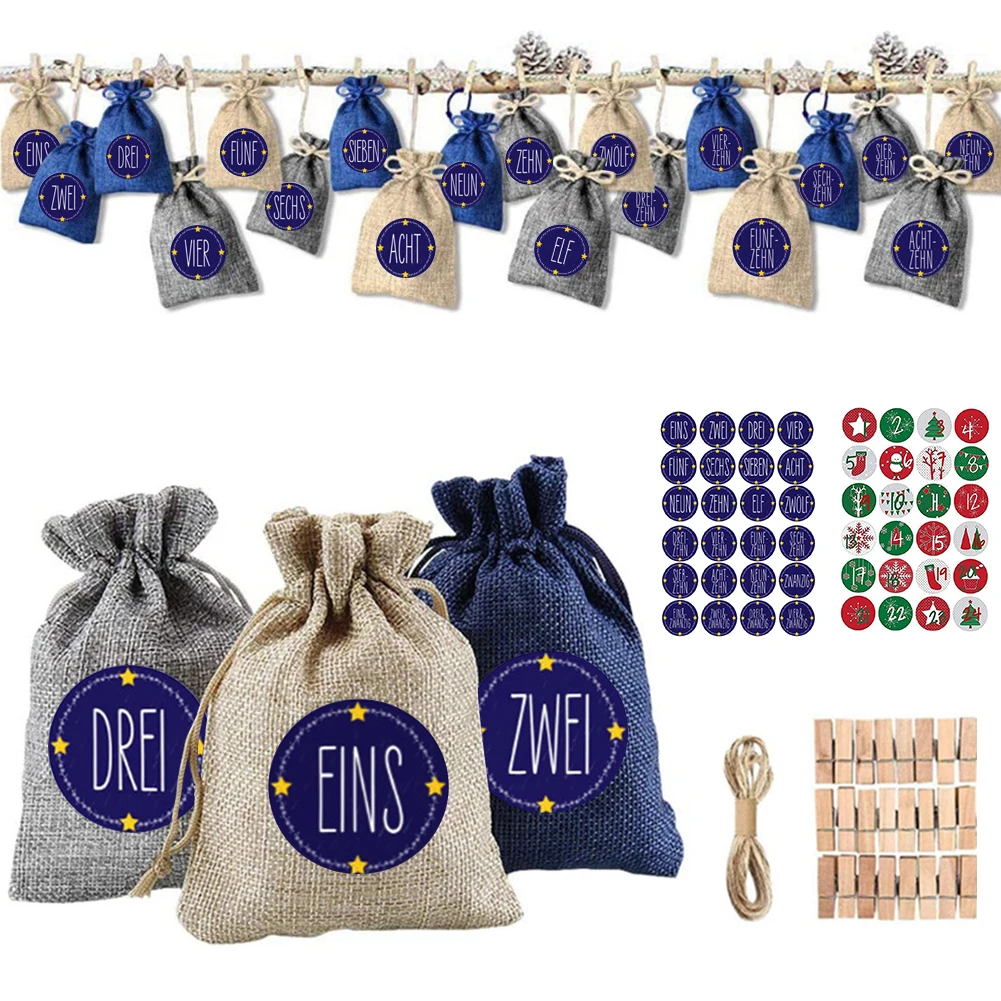 24 шт./компл. постельное белье из натурального джута с кулиской мешок кошелек