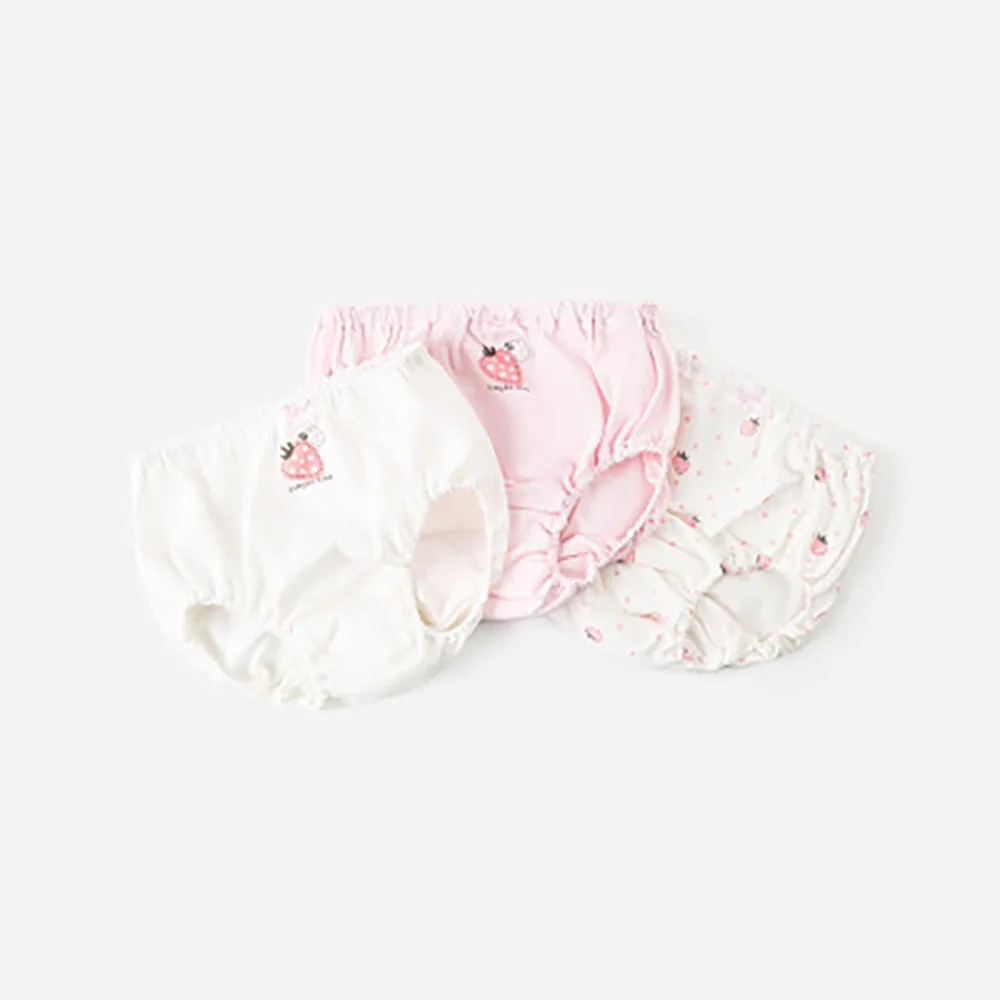 

3pcs/set New Little Girls Underwear Kids Print Strawberry Print Girl Bread Shorts 3 Pack