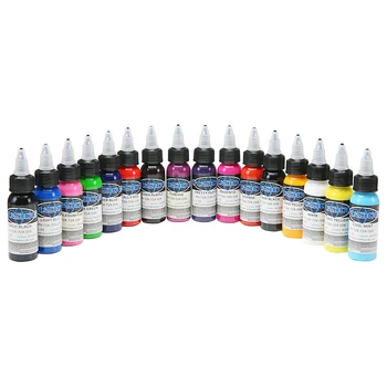 

Top quality Tattoo ink Kind Tattoo Ink Set 16pcs/lot 1oz 30ml/Bottle Tattoo Pigment Kit for 3D makeup beauty Tools Package