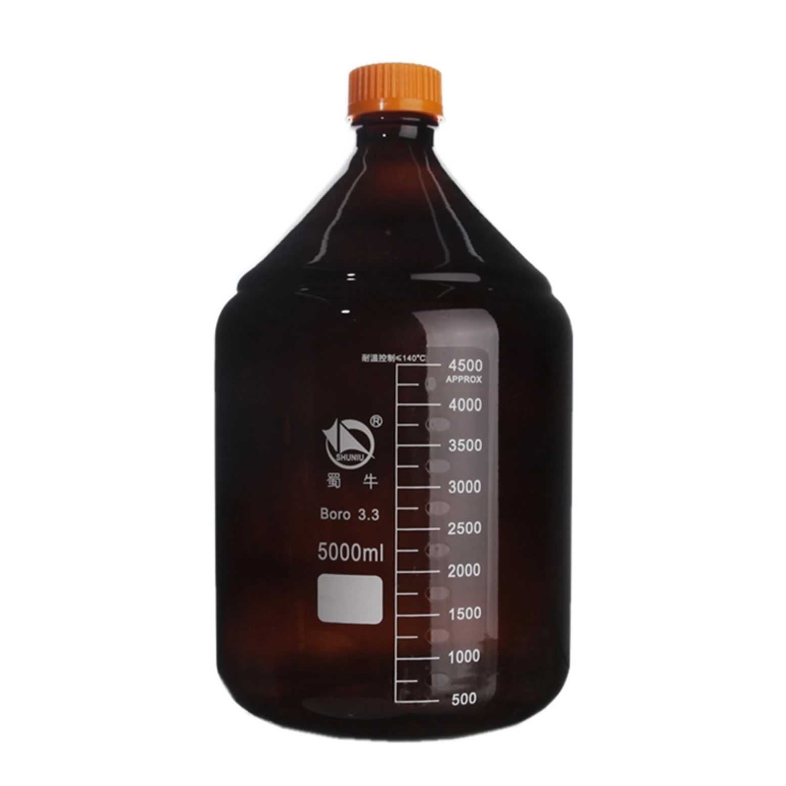 Lab Glass Amber Reagent Bottle Screw Cap Laboratory Brown Flask Chemistry Vessel