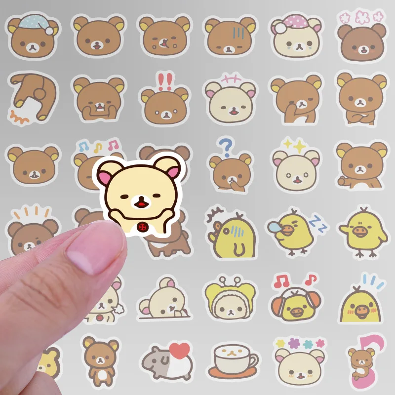 40 шт. в упаковке, Мультяшные наклейки Rilakkuma s, водонепроницаемые, ПВХ, скейтборд, багаж, скрапбукинг, гитара, забавный автомобиль, Vsco, наклейка для девочек, детская игрушка