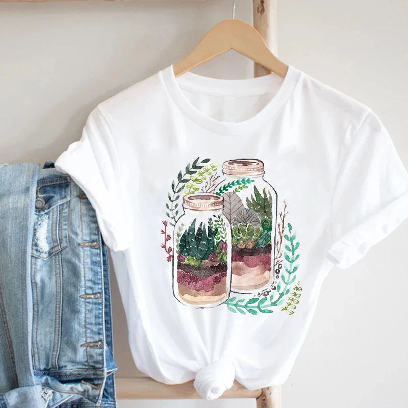 Women Printing Clothing Wine Lady Short Sleeve Casual 90s Cartoon Fashion Clothes Print Tee Top Tshirt Female Graphic T-shirt