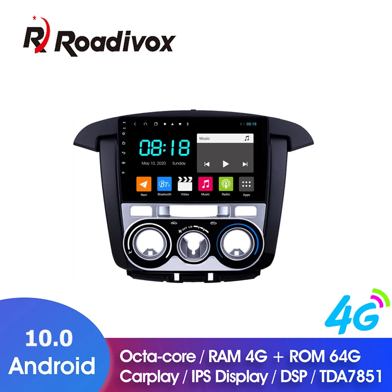 

9" Android 10.0 RAM 4G ROM 64G for Toyota Innova Manual AC Car Dvd Gps Navigation Radio Multimedia Player Stereo Head Unit