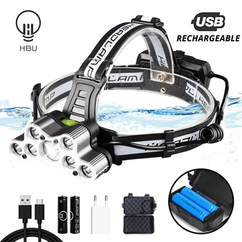 

USB Rechargeable Head Lamp Head light T6 LED Tactical Headlamp Zoomable Charger 18650 Headlamp Flashlight Headlights Frontale