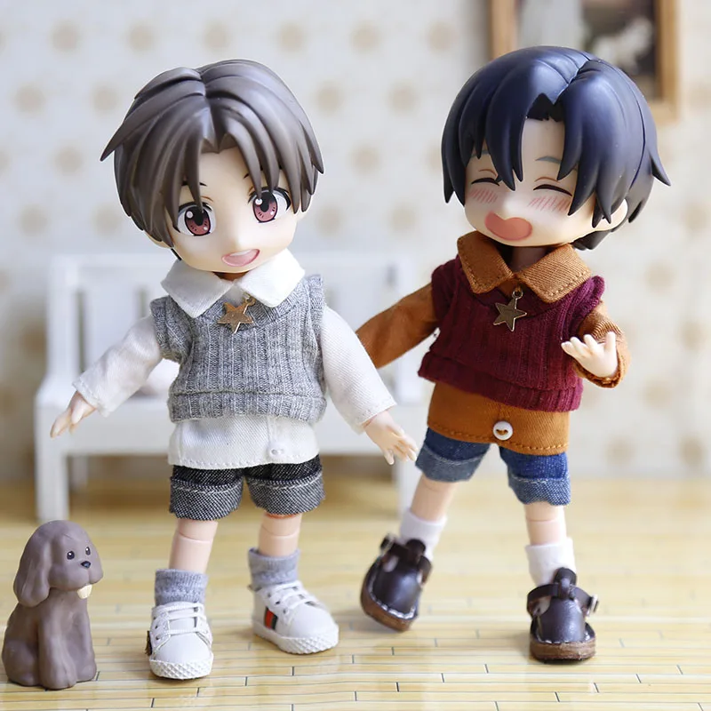 Ob11 детская одежда 1/12 BJD merlot pig ob11 тело GSC глиняная кукла мужчины теплый мужской жилет рубашка кукольная одежда топы кукольные аксессуары