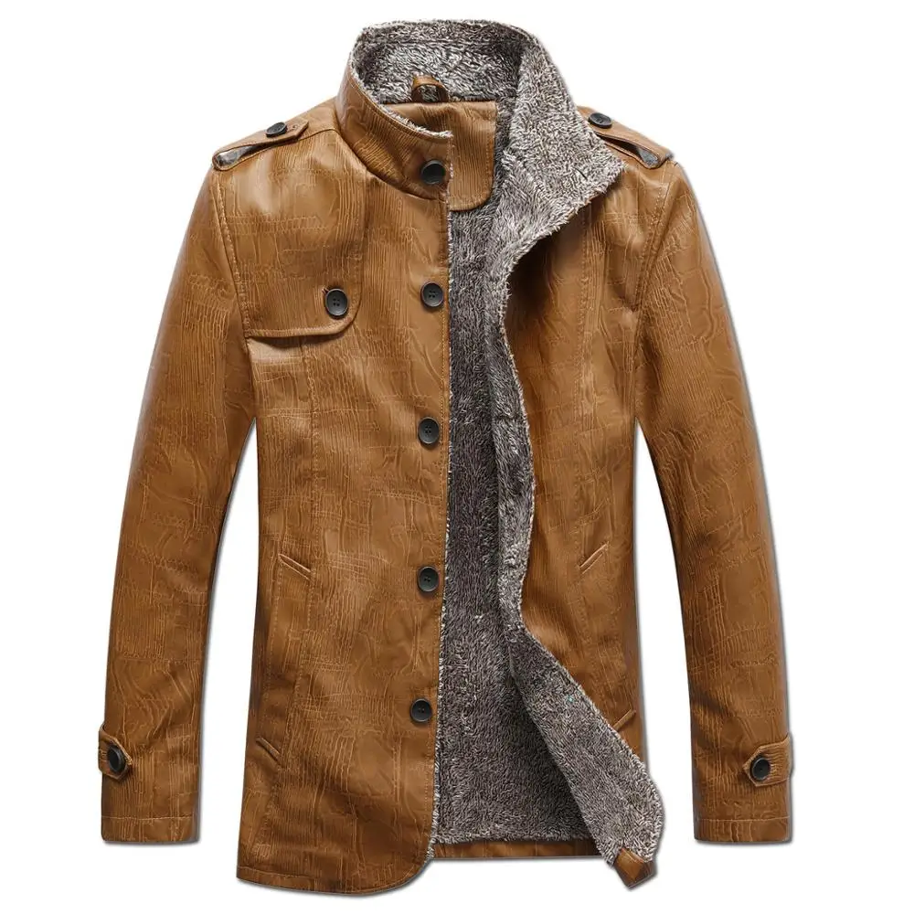 Chaqueta de piel sintética para hombre, abrigo polar cálido, informal, de negocios, talla grande 4XL,ZA242