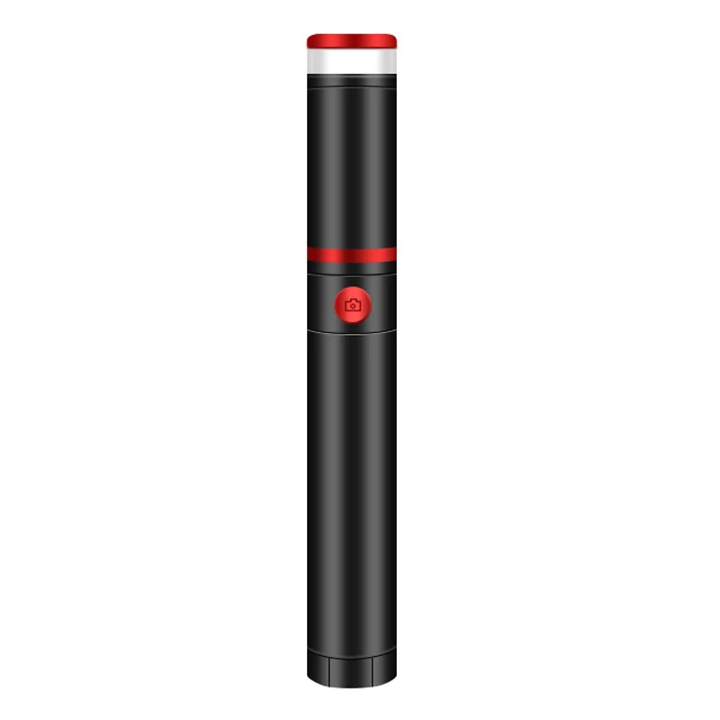 Red and black Портативный держатель для мобильного телефона Штатив камера с беспроводным Bluetooth дистанционным автоспуском артефакт стержень - Цвет: Red and black