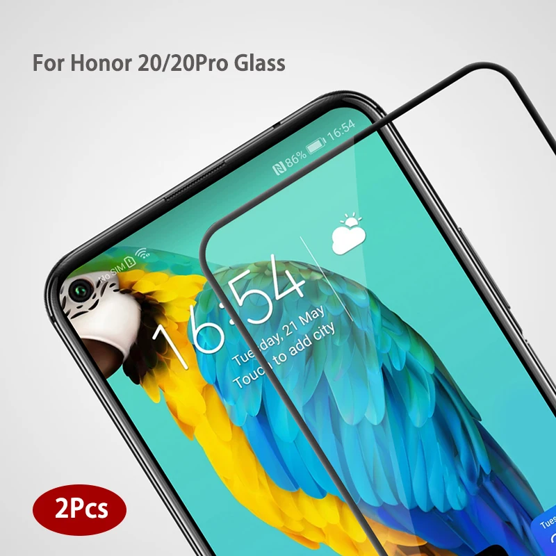 

2 PCS for Huawei Honor 20 Tempered Glass 9H Screen Protector Film for Huawei Honor 20 Pro Glass on Honor V20 20 s Protective