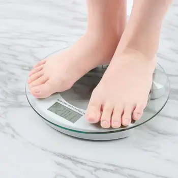 

Weight Electronic Scale 26X26X3cm Round Smart Human Body Scale Digital LCD Tempered Glass Household Bathroom Health Scale HWC