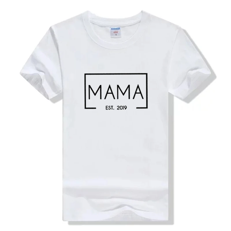 White Mama Year, женская футболка, надпись для малышей, модная, Пастельная, эстетическая, гранж, улица, мама, подарок, цитата, Винтажная Футболка - Цвет: White