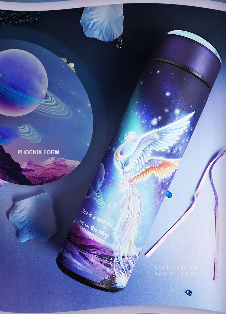 Cute cartoon cat thermos cup male and female students with cups super cute couple thermos mug 500ml office cup thermal bottle