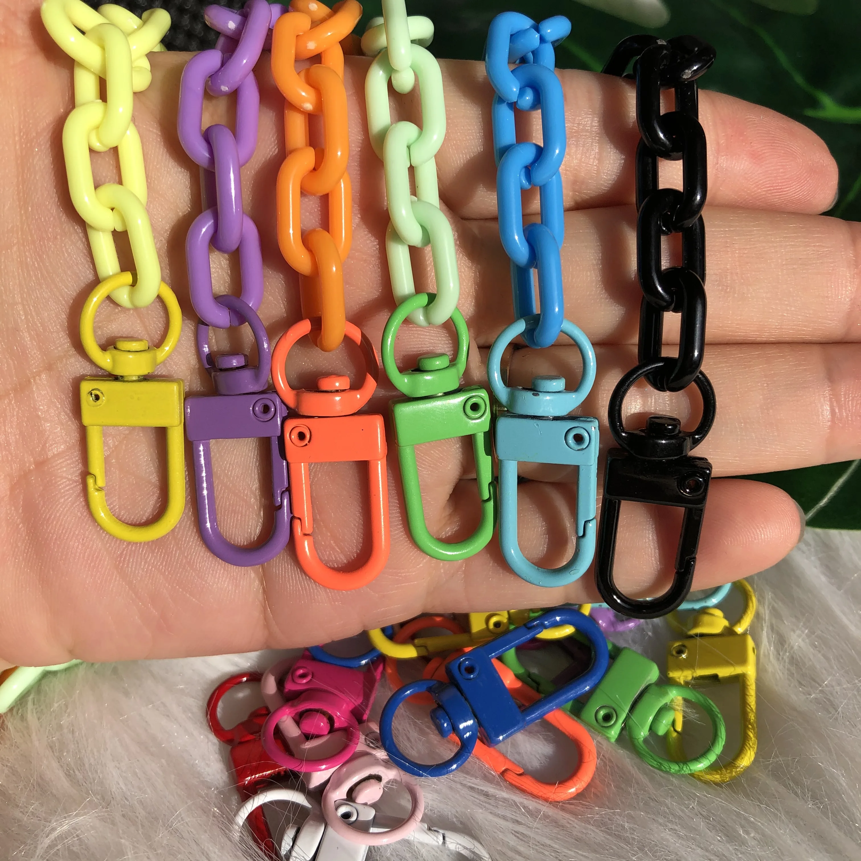 Temu 10pcs Keychain Hooks with Keyring Chain for Men, Key Chain Clip Hooks with Rings, for DIY Process of Hanging Rope Jewelry, Jewels ( 5pcs Zinc Alloy