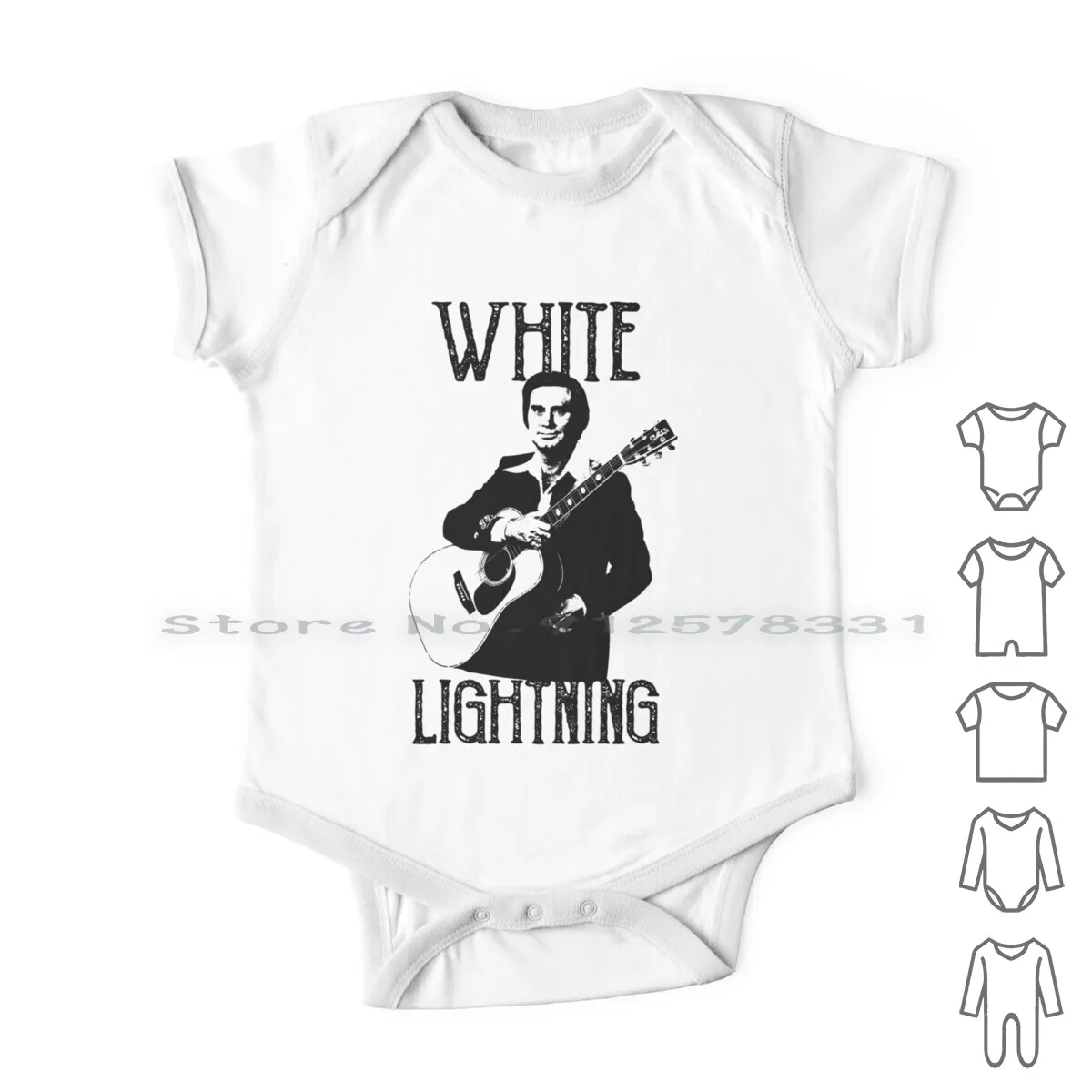 

George Jones-белая одежда для новорожденных с молнией, комбинезоны, хлопковые комбинезоны, комбинезоны George Jones Music Outlaw Classic Country The Possum