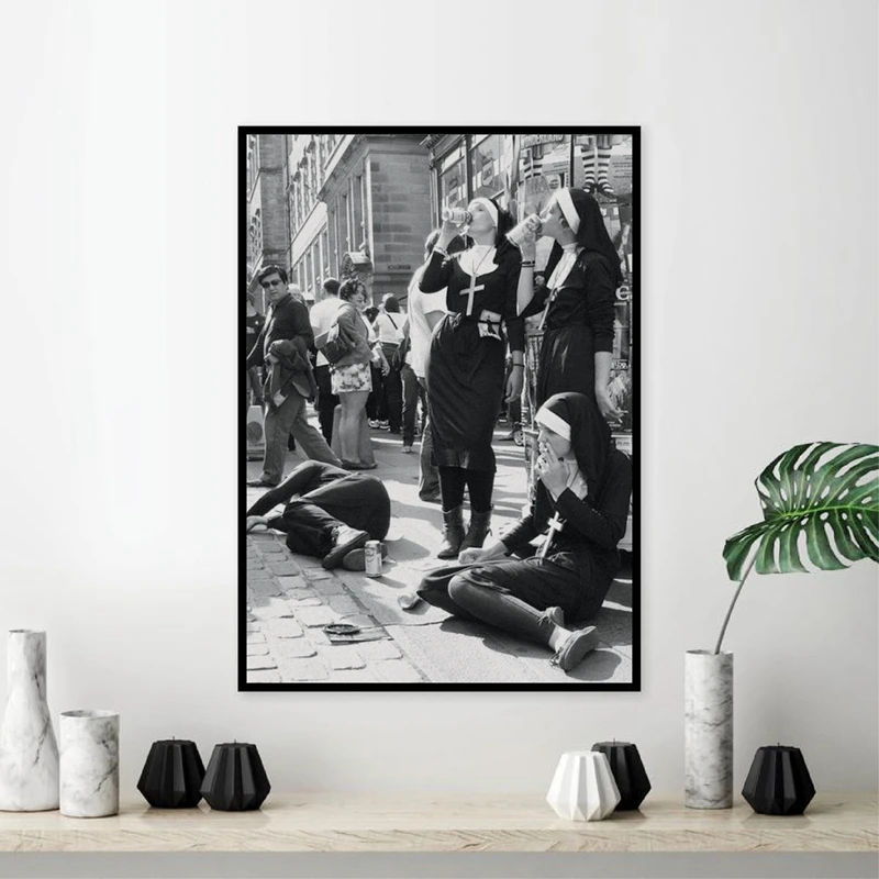 Nuns smoking Print