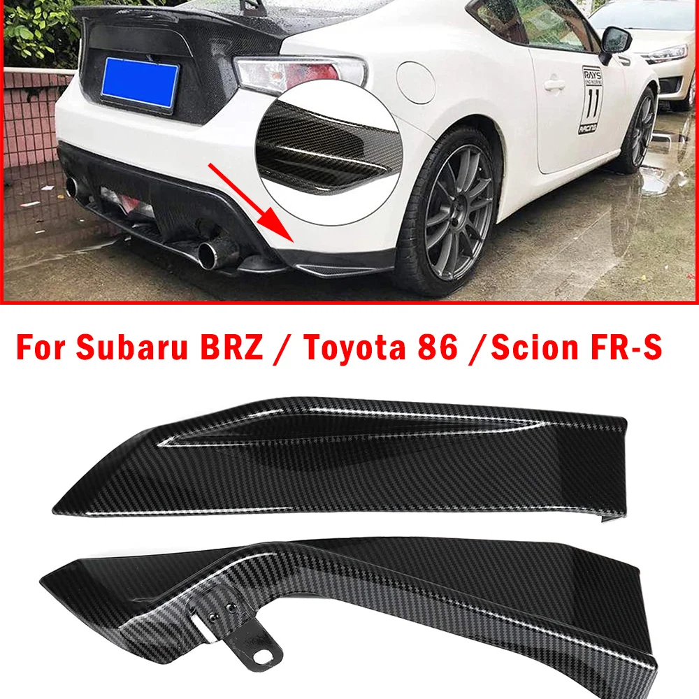 

Pair Car Rear Side Bumper Lip Aprons Diffuser Splitter Warp Angle For Subaru BRZ Toyota 86 2012-2018 Carbon Look