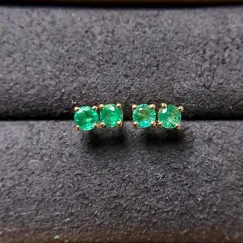 

18K Gold Natural Emerald Earrings Christmas Gift for Women Valentines Day Gift for Girlfriend