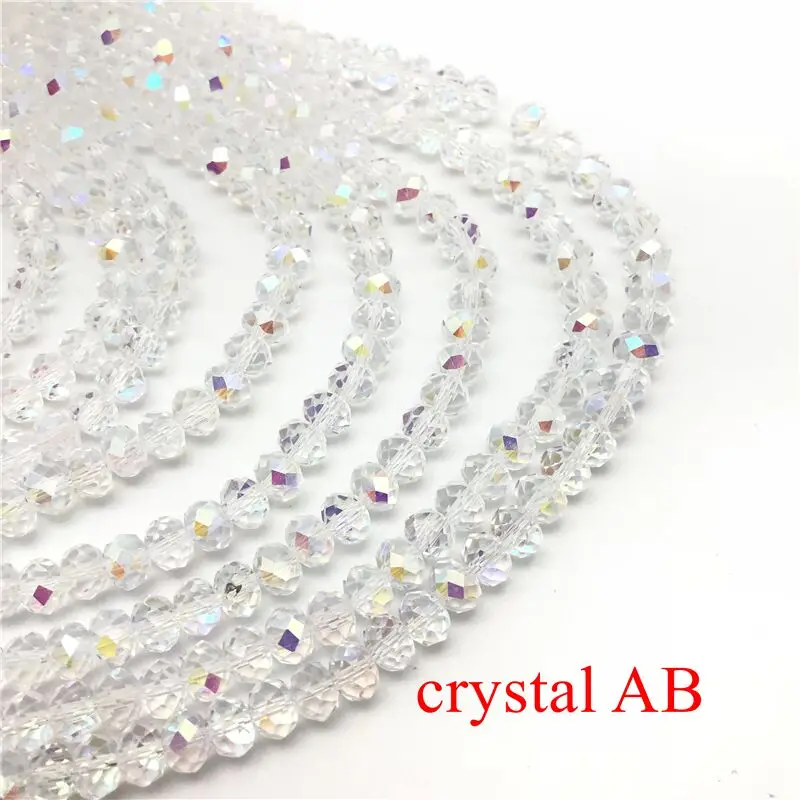 2X3/3X4/4X6/6X8 мм бусины с кристаллами для самостоятельного изготовления ювелирных изделий Рукоделие AB Цвет разделитель граненые стеклянные бусины оптом - Цвет: Crystal AB
