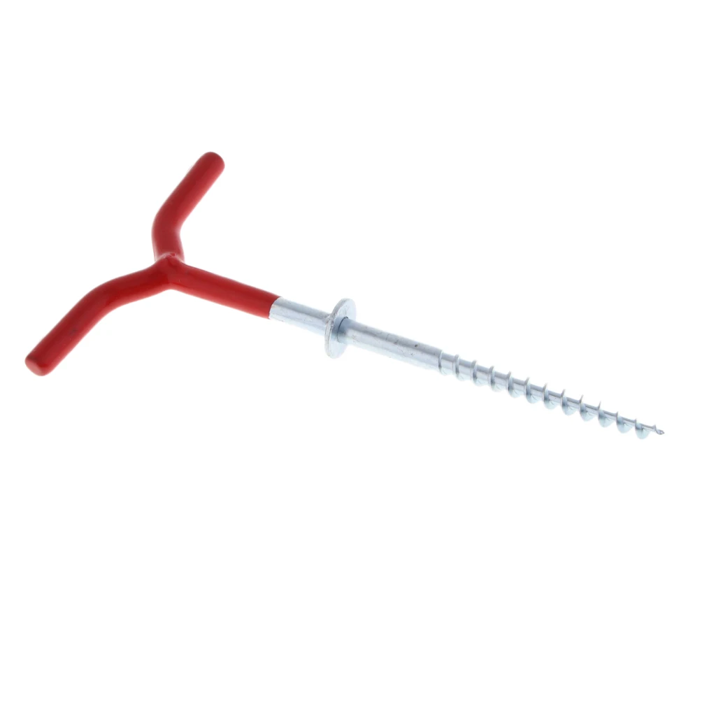 Stainless Steel Screw Fixed Nail Ice Fishing Auger Spiral Drill Rod Holder Ice Fishing Nail for Fishing