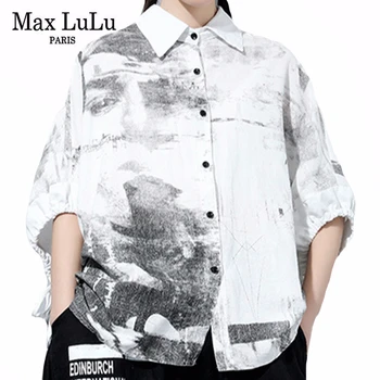 

Max LuLu 2020 European Fashion 2020 Summer Ladies Vintage Tops Womens Punk Printed Shirts Female Casual Loose Blouses Plus Siez