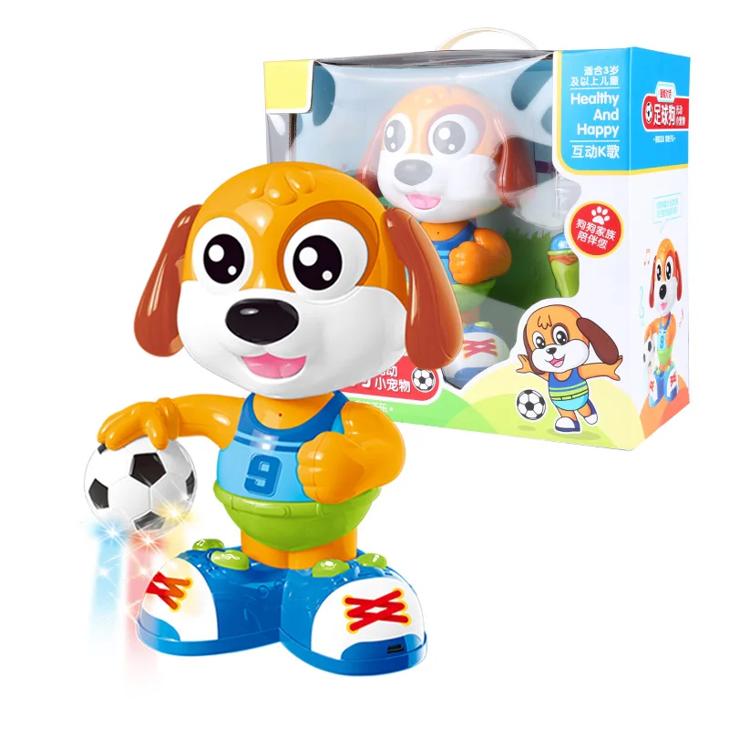 

Children Smart Football Dog Early Education Dialogue Interactive English Music Microphone Electronic Pet Robot Dog Toy
