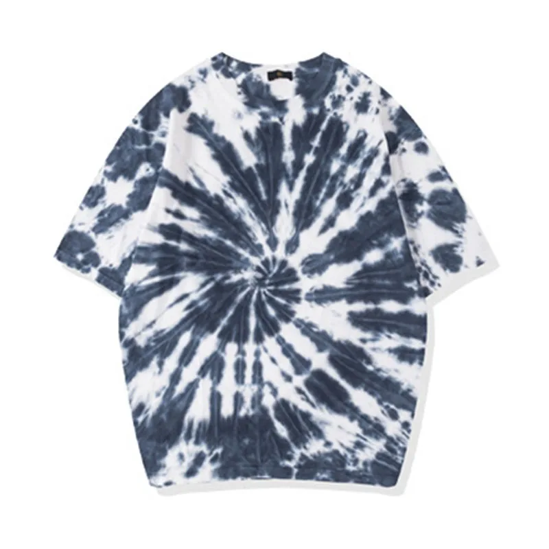 

Tie Dye Mens T-shirt 2020 Summer HipHop Unisex Round Neck Irregular Pattern Tshirts 100%Cotton Loose Oversize Couple Tee Shirts