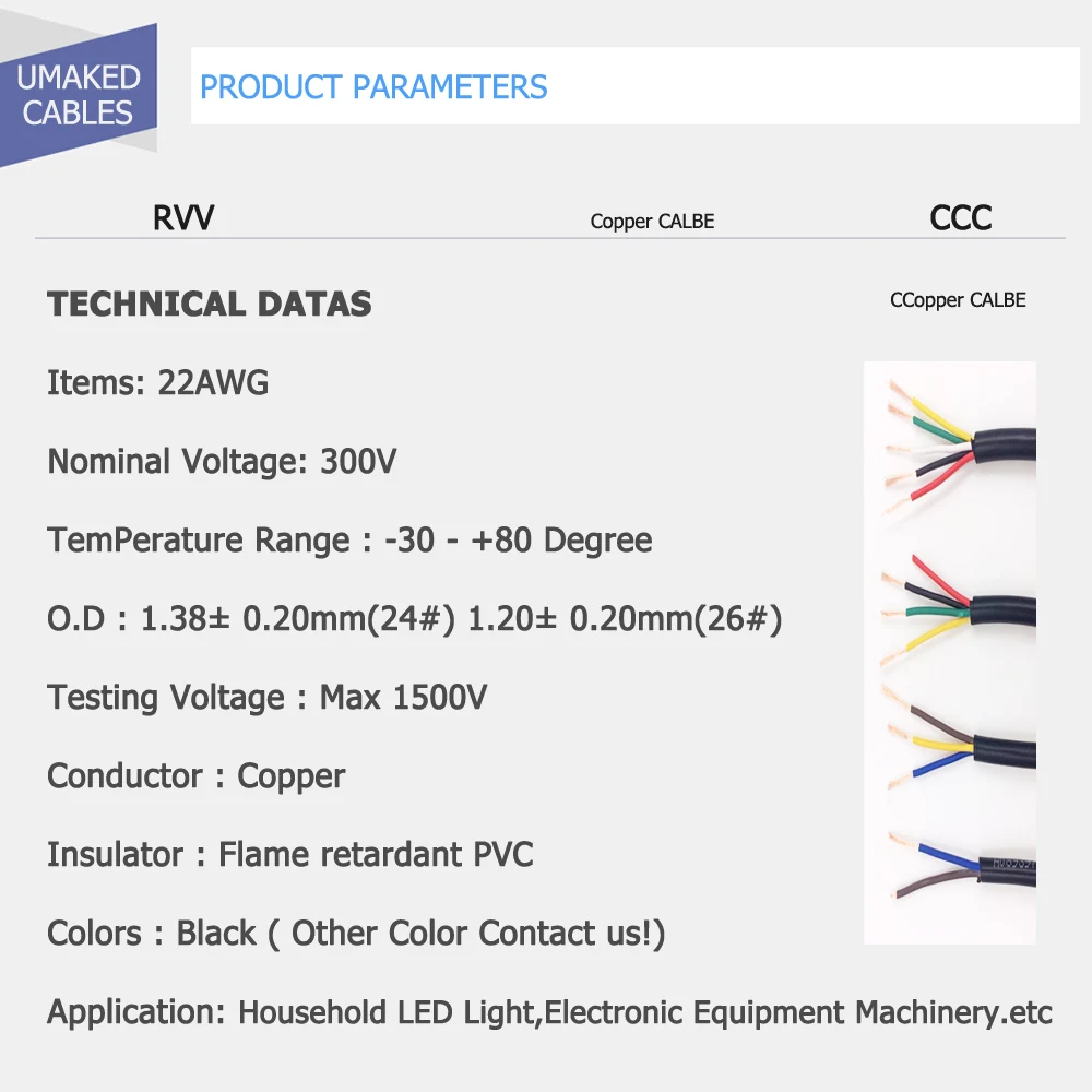 cabo rvv 100m 22awg 2pin 3pin 4pin 01