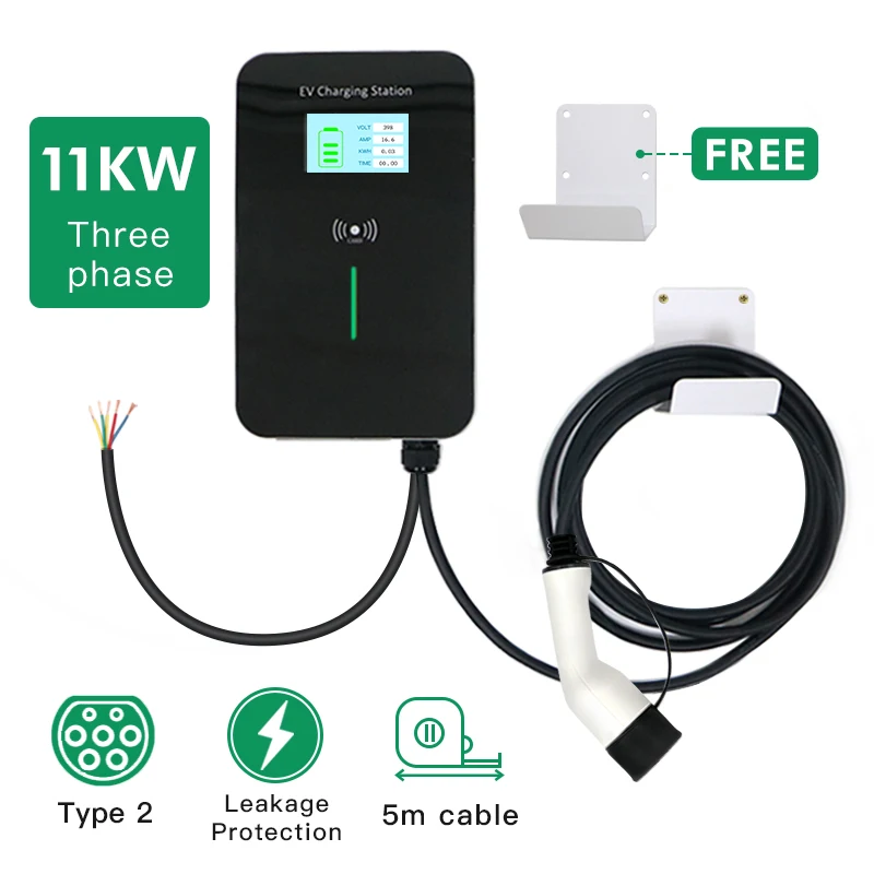 

32A 1/3Phase EVSE Wallbox EV Charger Electric Vehicle Charging Station with Type 2 Cable IEC 62196-2 For Audi MINI Cooper Smart