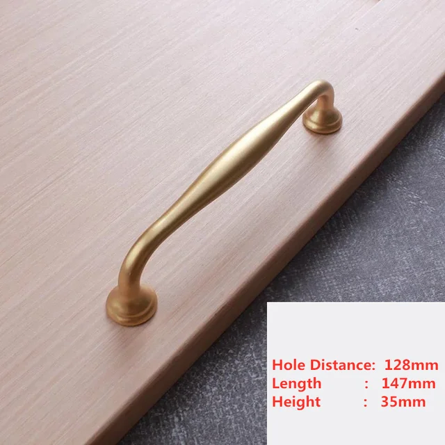 Handles Drawer Cabinet Furniture Kitchen Handles for Cabinet Knob Door Drawer Furniture Kitchen Pearl Golden Simplicity Hardware A6-128