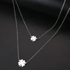 DOTIFI For Women Double Lucky Clover Cross Necklace Stainless Steel Gold and Silver Color Jewelry Gift ► Photo 2/6