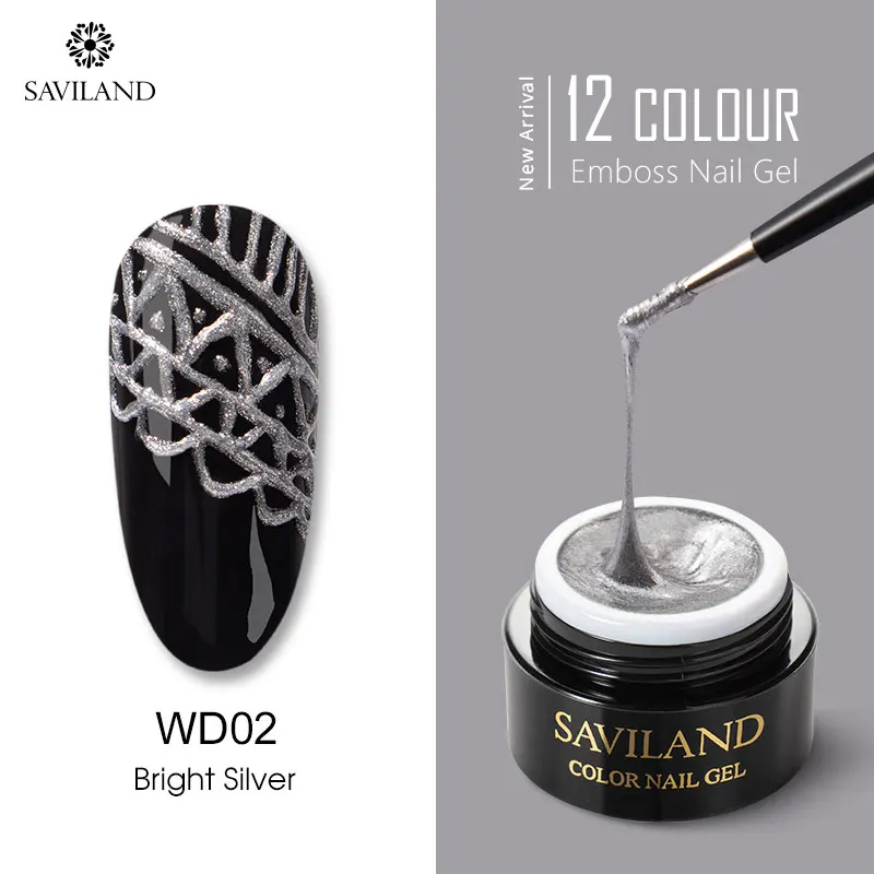 WD02 Гель-лак с 3D тиснением SAVILAND, 2 в 1, гель-паста для рисования, для ногтей, сделай сам, для дизайна ногтей, Гель-лак - Цвет: WD02
