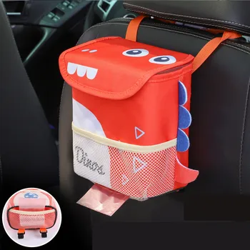 

Flip Cover Oxford Waterproof Car Trash Can Double Layer separable Ashbin Bottom With Hook Rubbish Storage Box Automobile Supplie