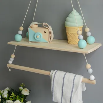 

Modern Wall Shelf Baby Wood Diy Decorative Shelve Nordic Rope String Wall Storage Shelves Gift for Home Decor Kid Room