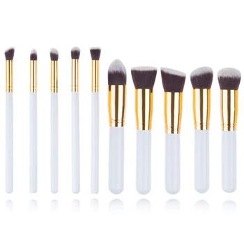 

FAYBeauty Makeup Brushes Set 10pcs Pearl White/Rose Gold Professional Make Up Brush Natural Hair Foundation Powder Blushes