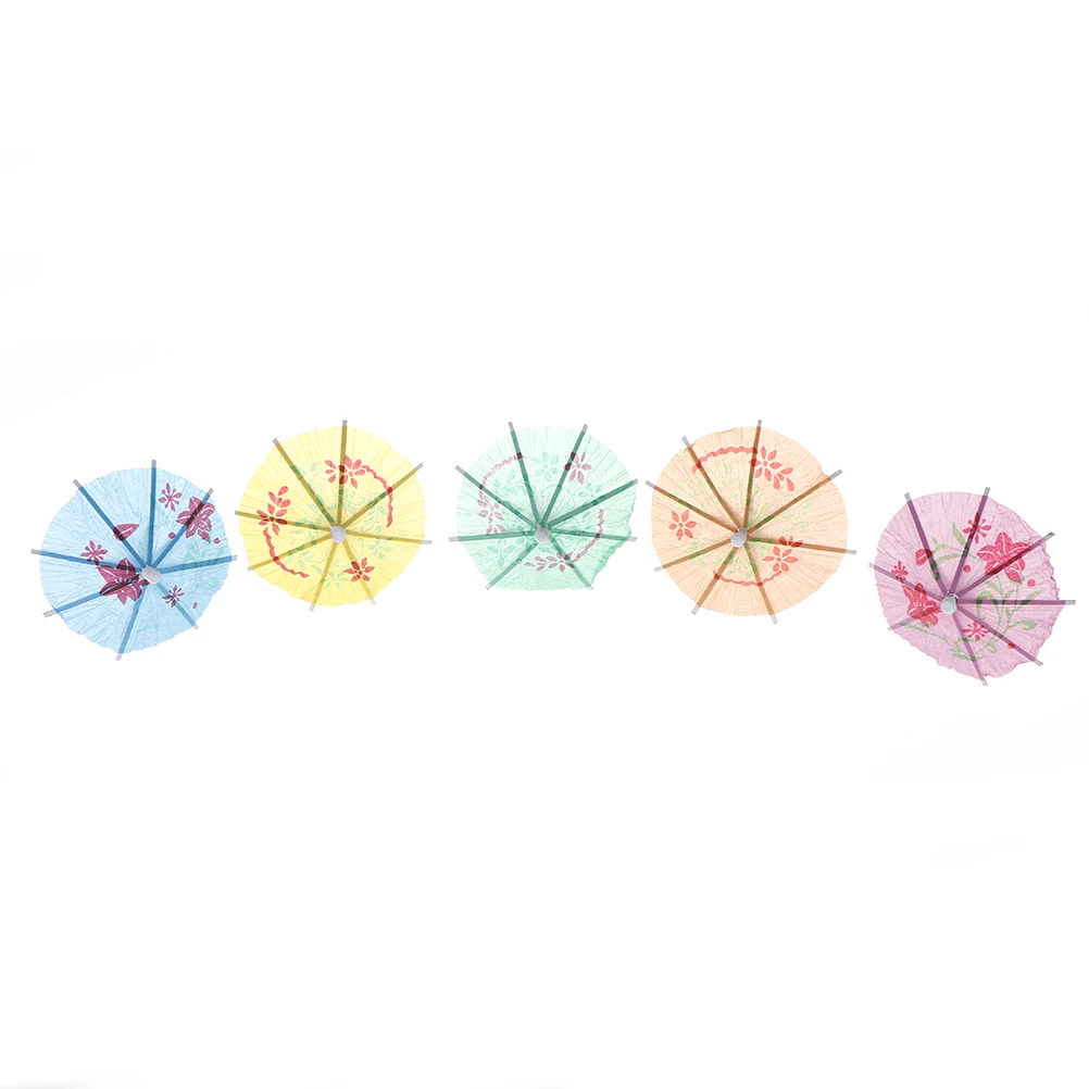 Wedding 50Pcs/lot Paper Umbrella Cake Topper Picks Cocktail Parasols Drinks Picks Birthday Party Favors Decoration