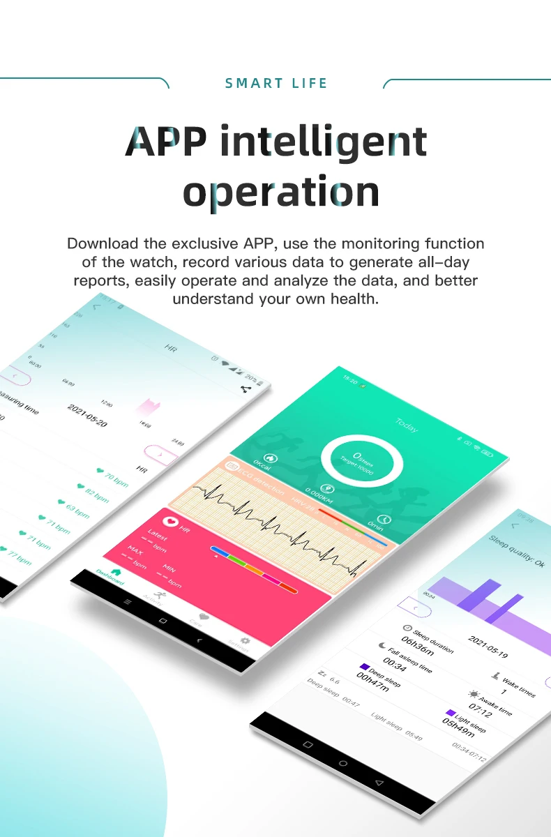 Smartwatches 650nm Laser Treatment Real ECG PPG Blood Pressure Heart Rate Healthy Tracking Work with Xiaomi Android iPhone F800