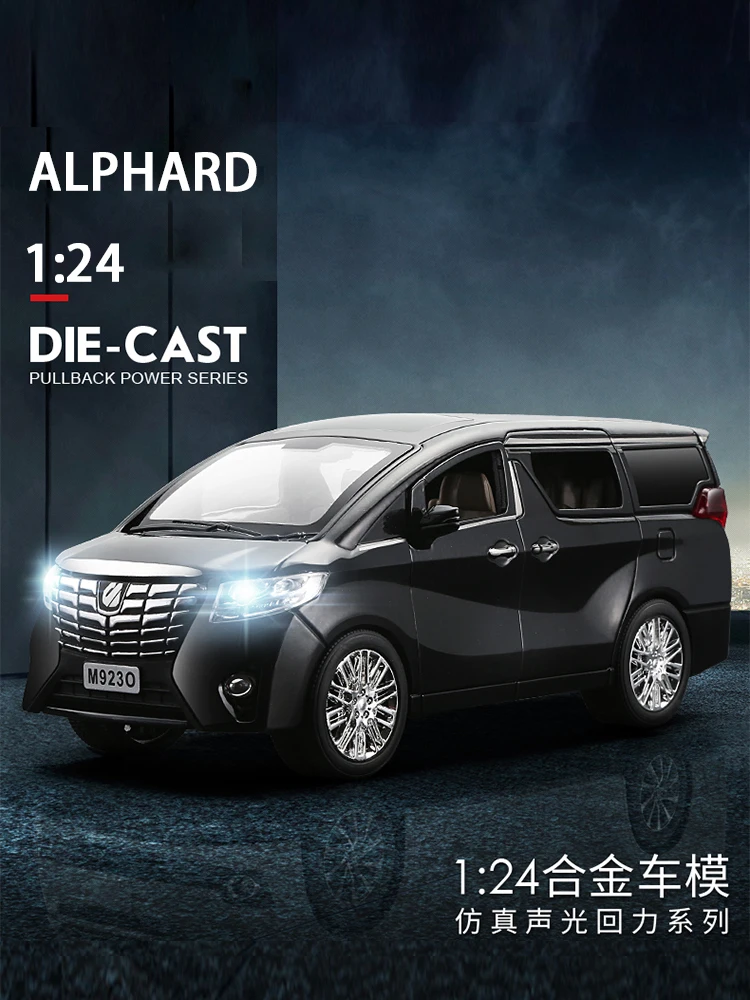 Новинка 1:24 1:32 Toyota Alphard Роскошная бизнес-модель автомобиля из сплава с откидной спинкой литые игрушечные транспортные средства 6 дверей можно открыть