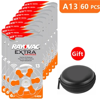 

Hearing Aid Batteries Size 13 za Rayovac Extra Advanced,Pack of 60,Orange Tab PR48 1.45V Type A13 AU-6nhs Zinc Air Battery
