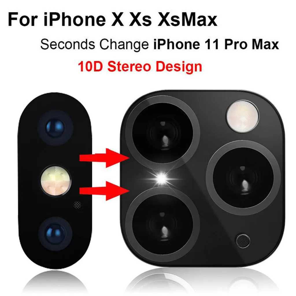 Modified Metal Sticker Seconds Change Camera Lens Cover For iPhone X XS XR MAX Fake Camera For iPhone 11 Pro Max Camera Lens J10 best lens for mobile photography