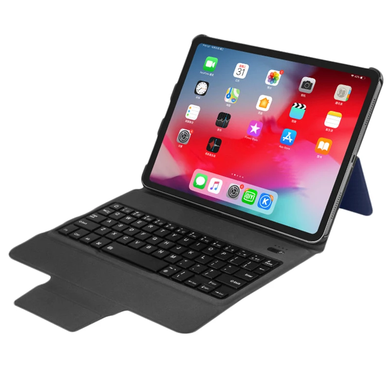 Blue Для Ipad Pro 12,9 чехол для планшета s из искусственной кожи ультра тонкий беспроводной Bluetooth чехол для клавиатуры для New Pro 12,9+ Flim - Цвет: Blue